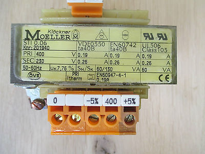 Trafo Moeller STI 0,6 pri 400 V sek 230 V AC 60 VA Transformator KOST-EX T16/36