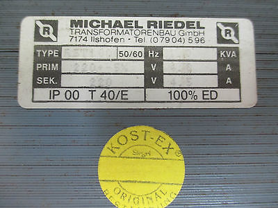 Trafo Riedel  RSTI 100 pri 220 V  sek 220 V +- 5% AC 1 kVA 4,5 A KOST-EX T16/27 