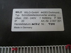  Wilo Schnittstellenkonverter  200730   analog Pumpensteuerung  KOST-EX  S14/366
