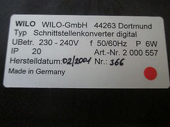 Wilo Schnittstellenkonverter digital 230 V Art.-Nr. 2 000 557  S14/372