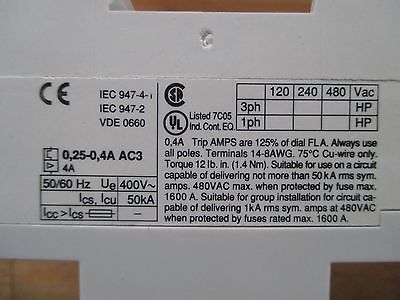  ABB Motorschutzschalter MS225-0,4  0,25 - 0,4 A S11/147