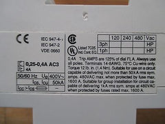  ABB Motorschutzschalter MS225-0,4  0,25 - 0,4 A S11/147