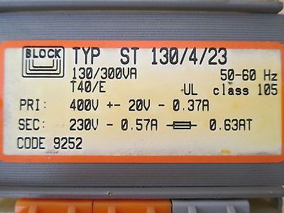  Trafo Block ST 130 / 4 / 23  pri 400 V   sek 230 V  0,75 A  130 / 300 VA T9/653