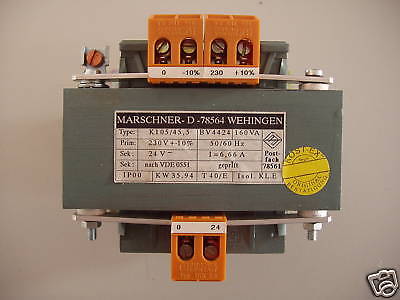 Transformator  Marschner Trafo  230V - 24V  160 VA  T10/28