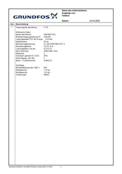 Grundfos SPK 1-23/1 A-W-A-AUUV Eintauchpumpe mehrstufig 0,06 kW 3x220-415V IP55 PK25/106