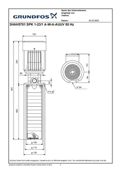 Grundfos SPK 1-23/1 A-W-A-AUUV Eintauchpumpe mehrstufig 0,06 kW 3x220-415V IP55 PK25/106