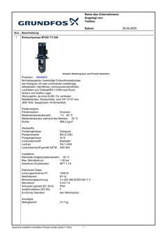 Grundfos MTAD 7/7-250 W-W-A 1600W 3x400V Tank- Kühlmittelpumpe P12/194
