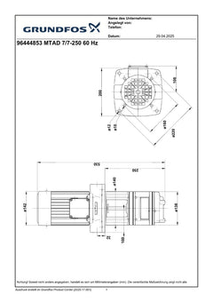 Grundfos MTAD 7/7-250 W-W-A 1600W 3x400V Tank- Kühlmittelpumpe P12/194