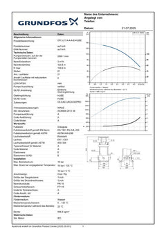 Grundfos CR 3 - 21 A-A-A-E-HUBE Druckerhöhungspumpe 3x400V Druck P16/309