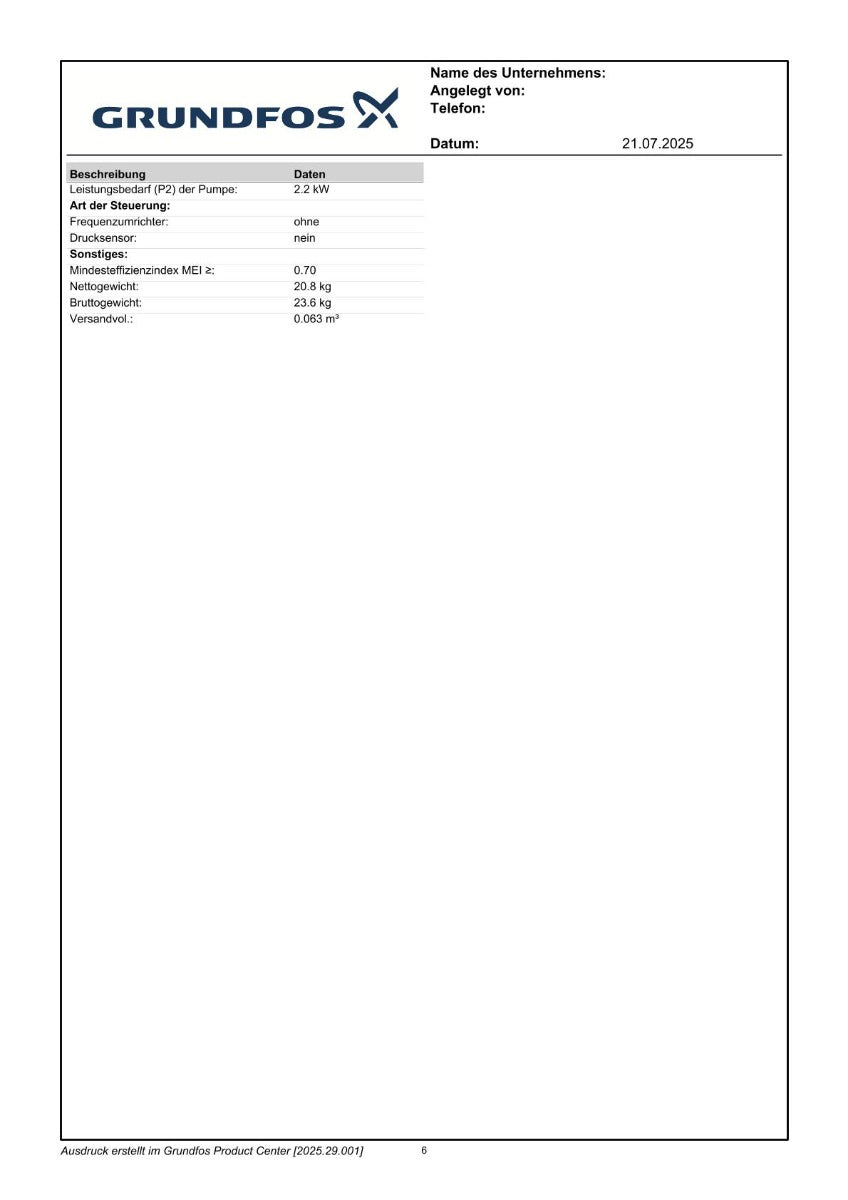 Grundfos CR 3 - 21 A-A-A-E-HUBE Druckerhöhungspumpe 3x400V Druck P16/309