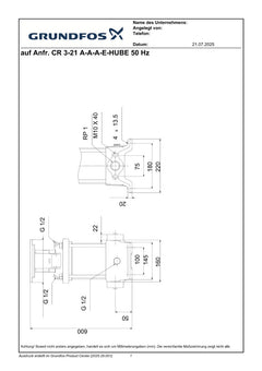 Grundfos CR 3 - 21 A-A-A-E-HUBE Druckerhöhungspumpe 3x400V Druck P16/309
