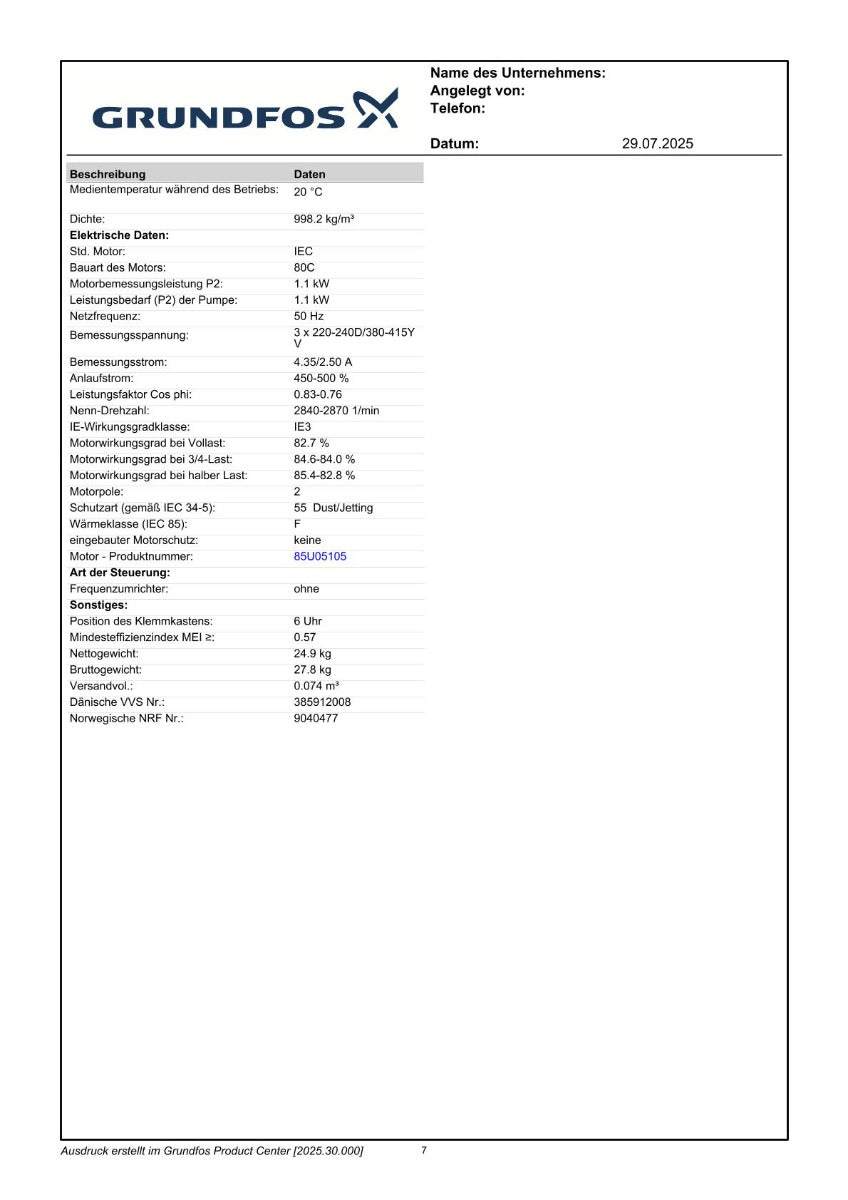 Grundfos CRN 5-8 A-P-GI-E-HQQE 3x400 V  Druckerhöhung P14/443