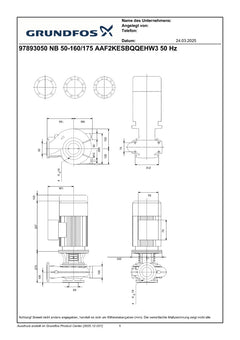 Grundfos NB 50-160/175 AAF2KESBQQEHW3 Kreiselpumpe 1,5 kW 3x380-420V DN65/50 PN16  PK25/103