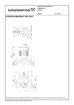 Grundfos Magna3 100-120 F 450mm PN10 97924705 Energiesparpumpe Heizungspumpe 1x230V  P25/58