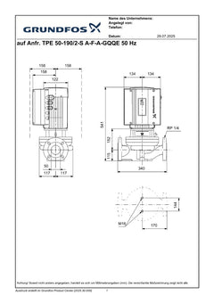 Grundfos TPE 50-190/2 A-F-A-GQQE Trockenläuferpumpe Energiesparpumpe P25/16