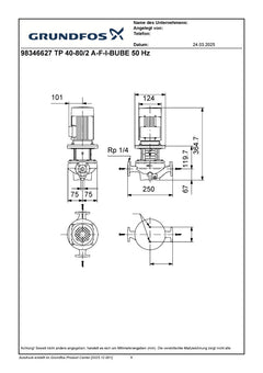 Grundfos TP 40-80/2-A-F-I-BUBE Inlinepumpe 400V Kreiselpumpe 50HZ PK25/107