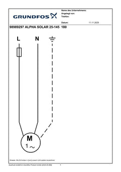 Grundfos ALPHA Solar 25-145 180 9H Solar- Umwälzpumpe PK25/333