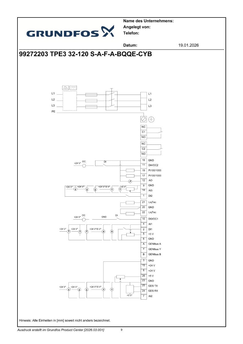 Grundfos TPE3 32-120 S-A-F-A-BQQE Trockenläuferpumpe 0,25 kW 99272203 P26/3