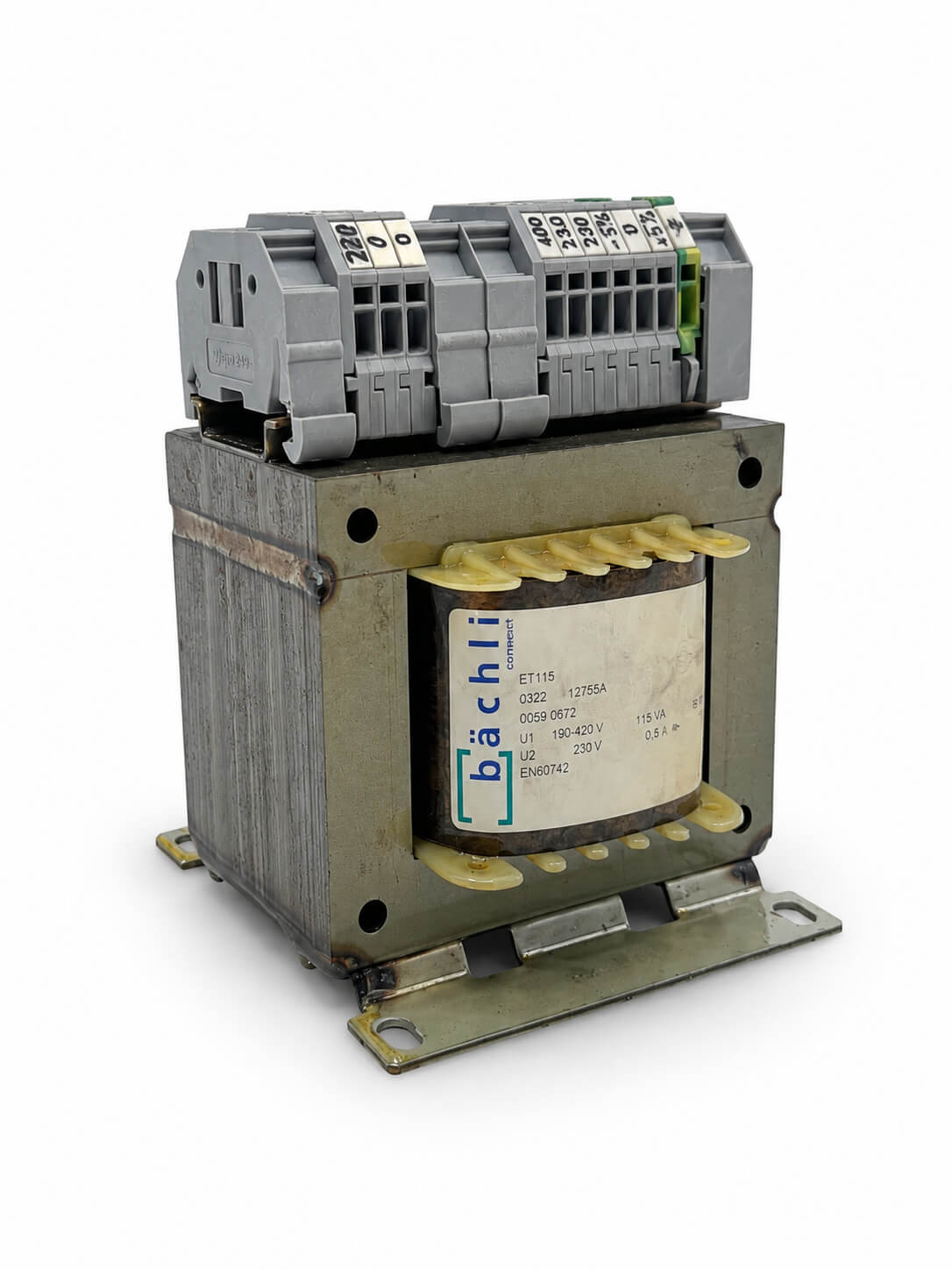 Bächli ET 115 Transformator – primär 190–420 V – sekundär 230 V – 115 VA