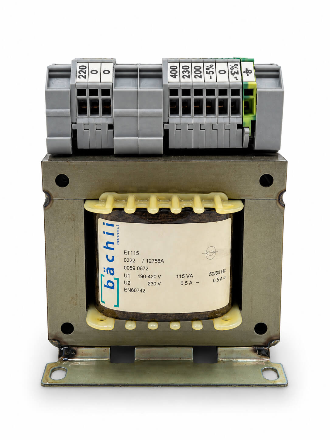 Bächli ET 115 Transformator – primär 190–420 V – sekundär 230 V – 115 VA