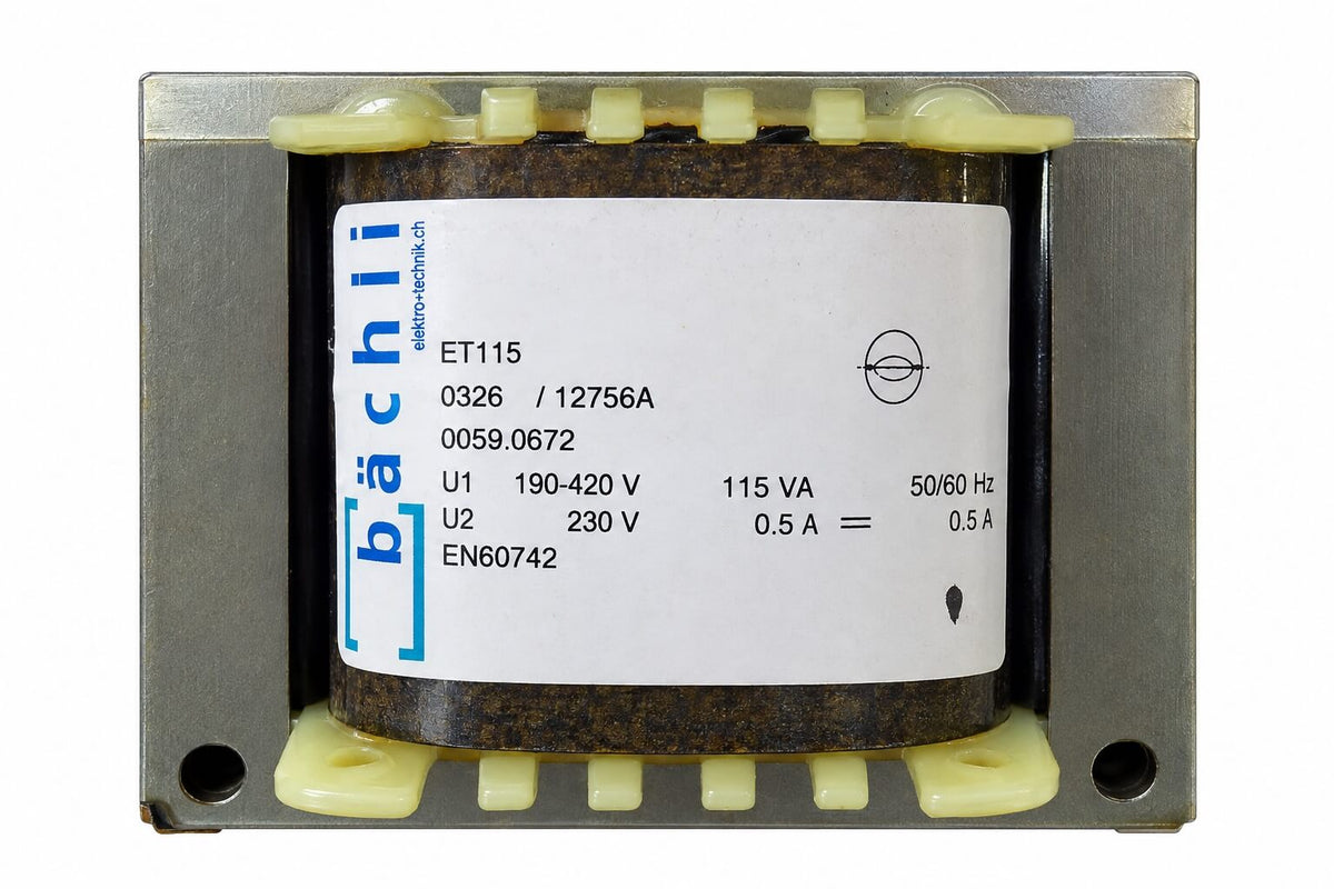 Bächli ET 115 Einphasentransformator – 115 VA – 200/230/400 V auf 230 V  T9/480