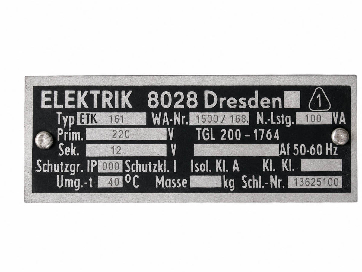 Elektrik Dresden ETK/CU Transformator – 220 V auf 12 V – 100 VA