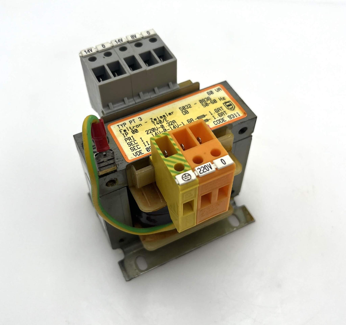 Feltron-Zeissler Transformator PT 3 – 220 V – 2×14 V und 8 V – 60 VA  T8/82