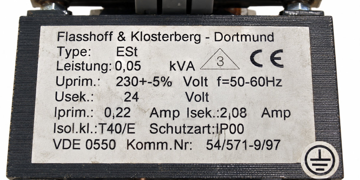 EST Transformator – 218/230/240 V auf 24 V – 50 VA – VDE-geprüft