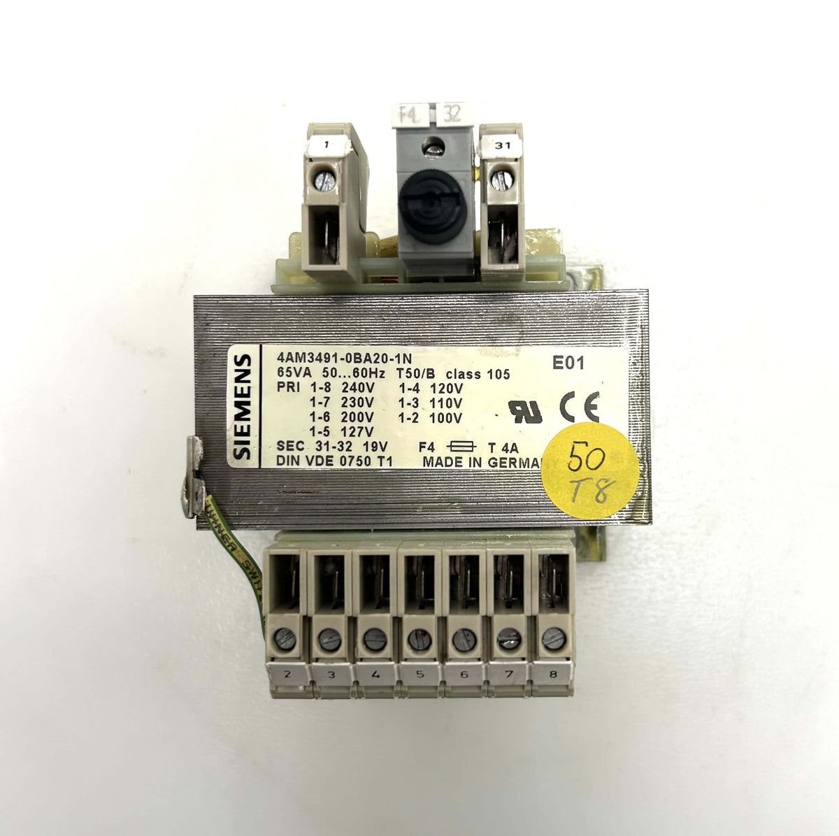 Siemens Isolation Transformer 4AM34191-0BA20-1N – 19 V – 65 V