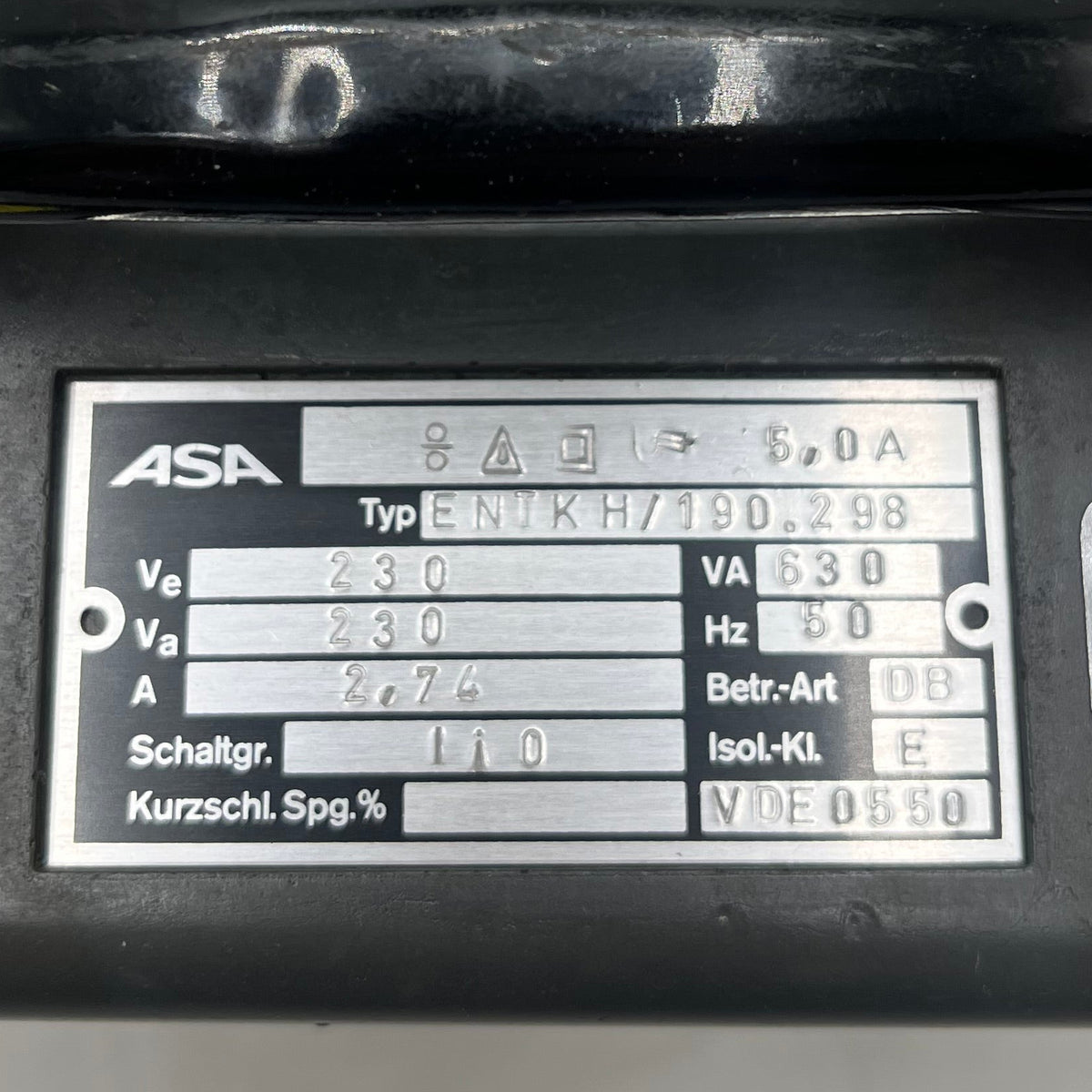 ASA safety isolating transformer ENTKH/190.298 – 230 V / 630 VA T11/05