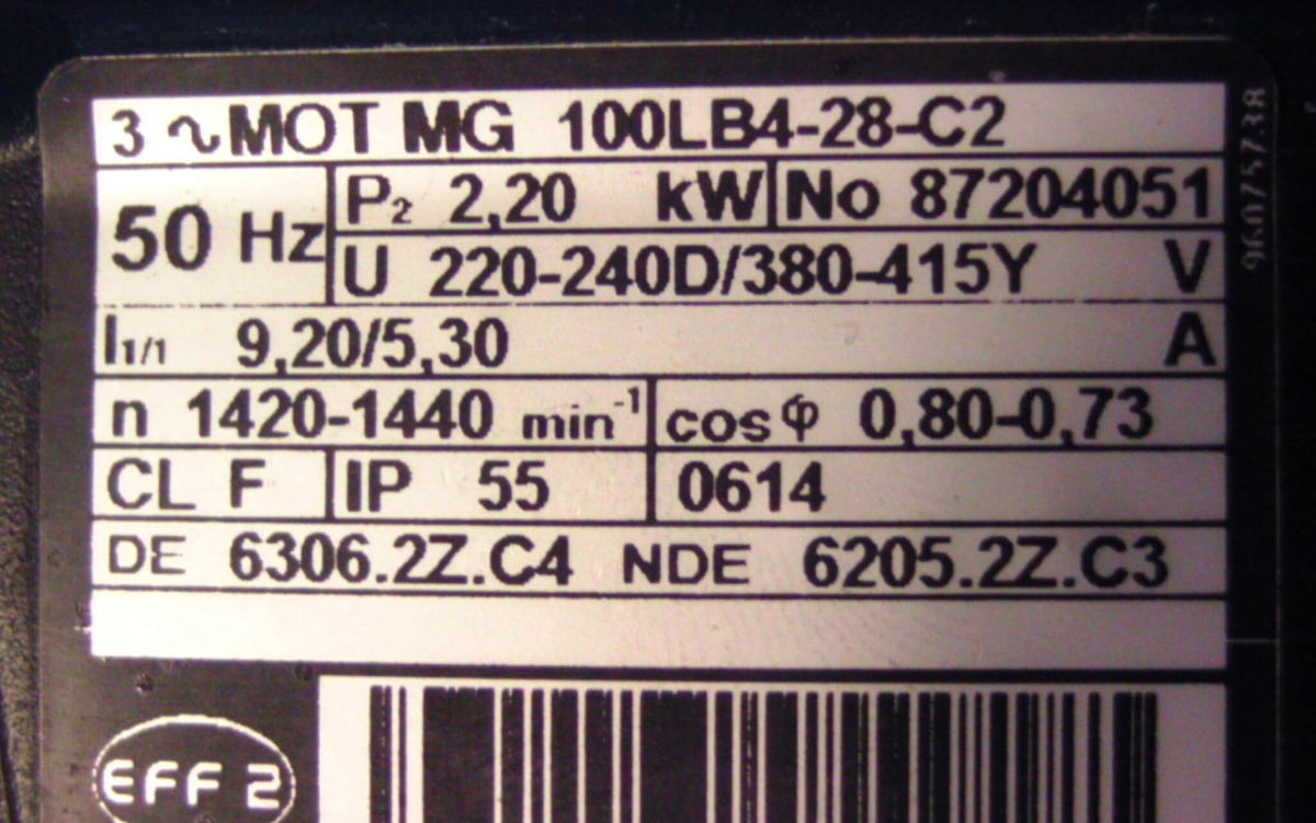 Grundfos Elektromotor 3 - MOT MG 100 LB4-28-C2  Kompressor Motor 2,2 kW P13/1112