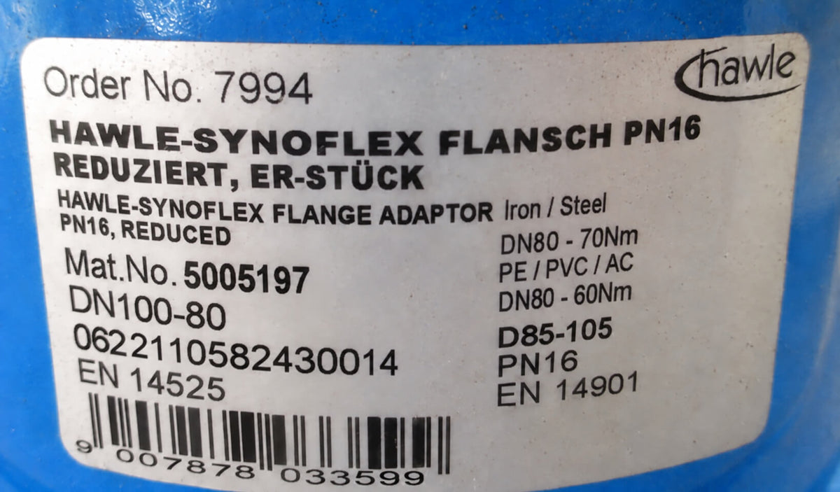 Hawle Synoflex Flange PN 16 DN 85-105 Reducer DN 100–80 K18/519
