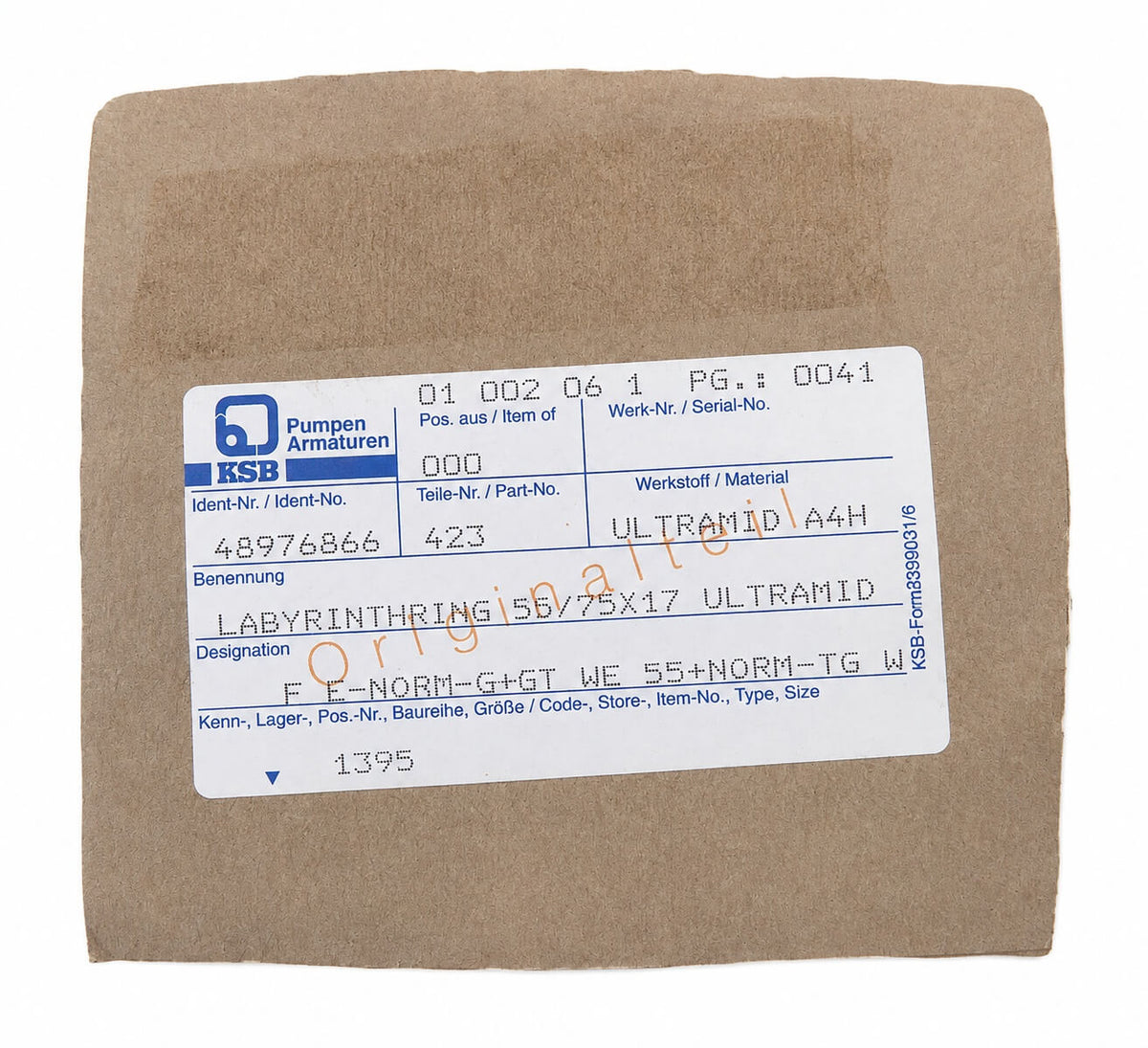 KSB Labyrinthring ULTRAMID Ersatz Ident Nr. 48976866 55/95x17 S13/363