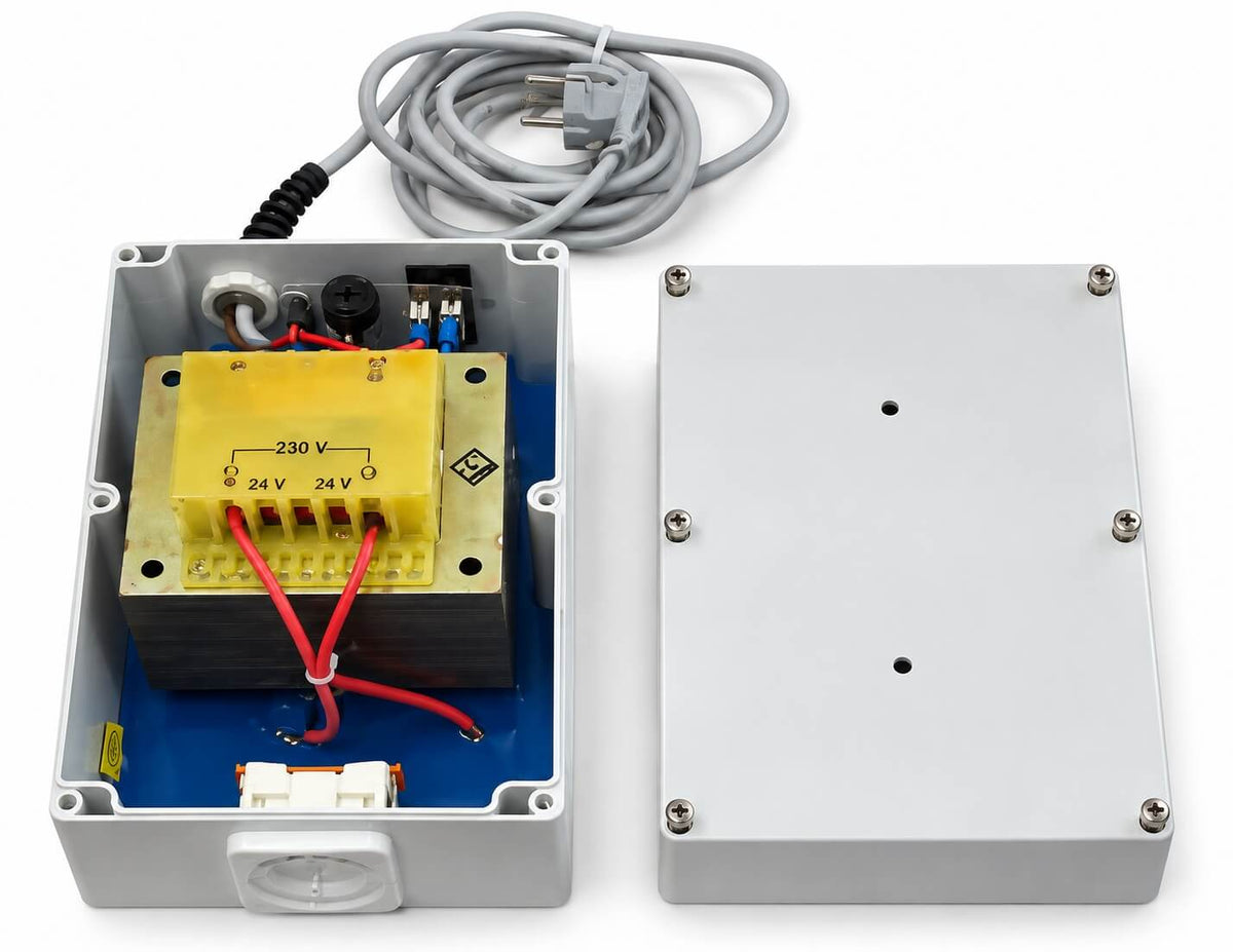 Safety isolating transformer – 220 V to 24 V AC – 16.7 A – approx. 400 VA T9/45