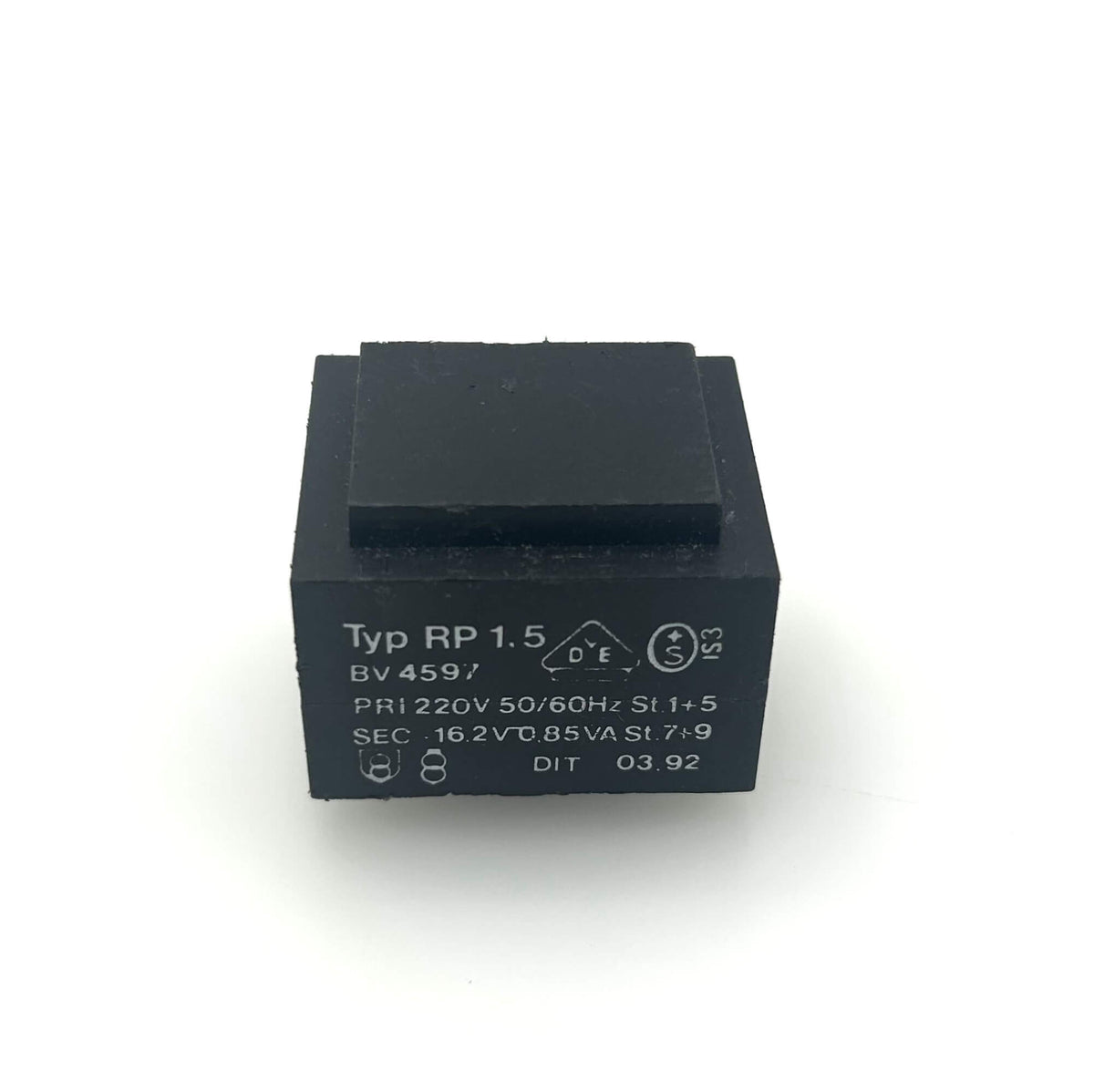 RP 1.5 transformer – 0.85 VA – 220 V to 16.2 V   T14/6