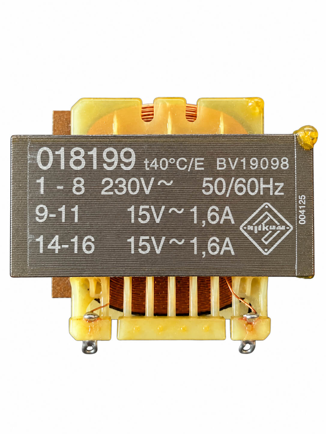 Transformer 018199 – 230 V to 2 × 15 V – 48 VA – as new