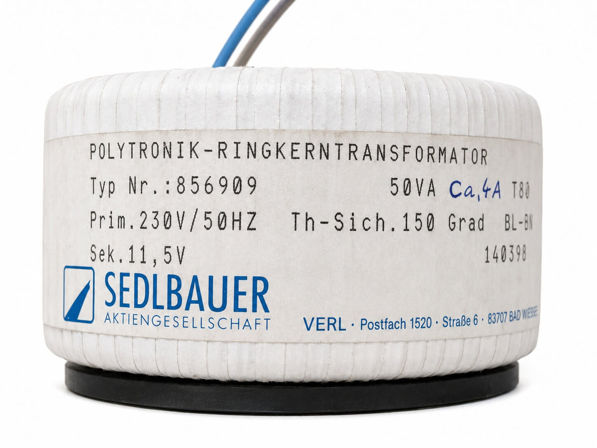 Sedlbauer Ringkerntransformator 856909 – 230 V auf 11,5 V – 50 VA