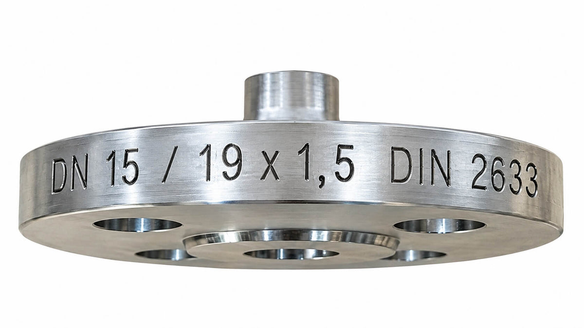 Weld neck flange DN 15 19 x 1.5 DIN 2633 PN 16 stainless steel 1.4541 S16/80
