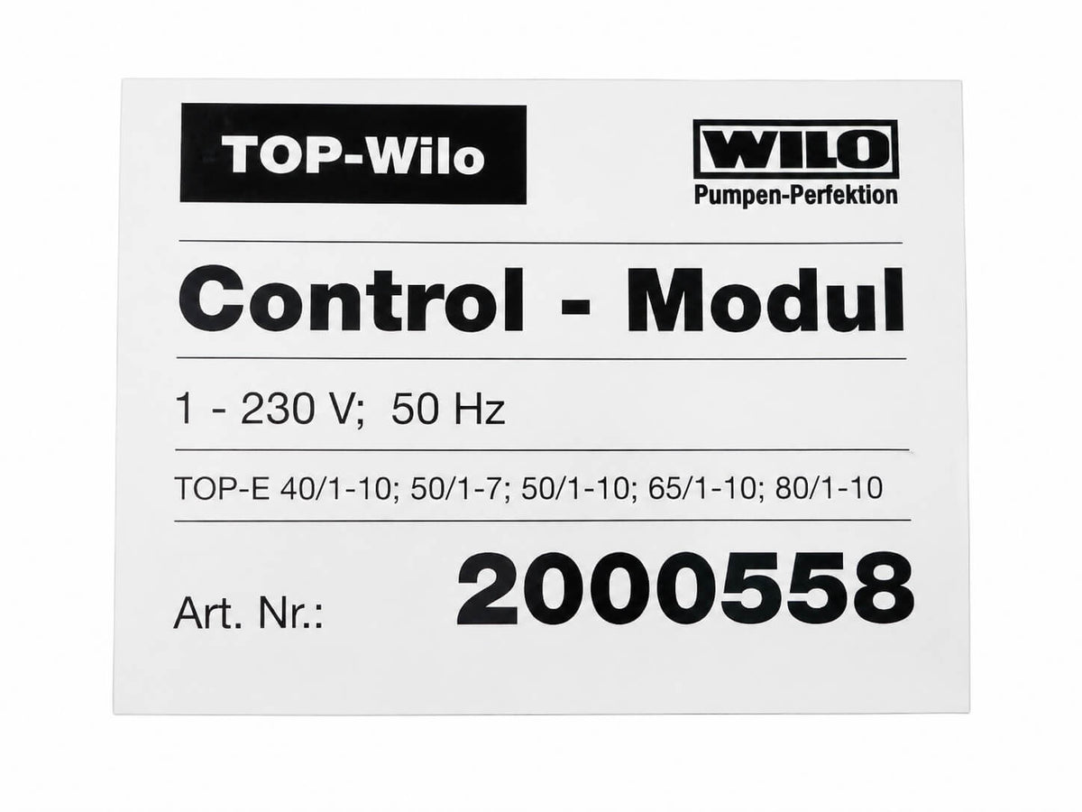 Wilo Control Module Type TOP-E Pump Module 1x230 V 2000558 S13/122