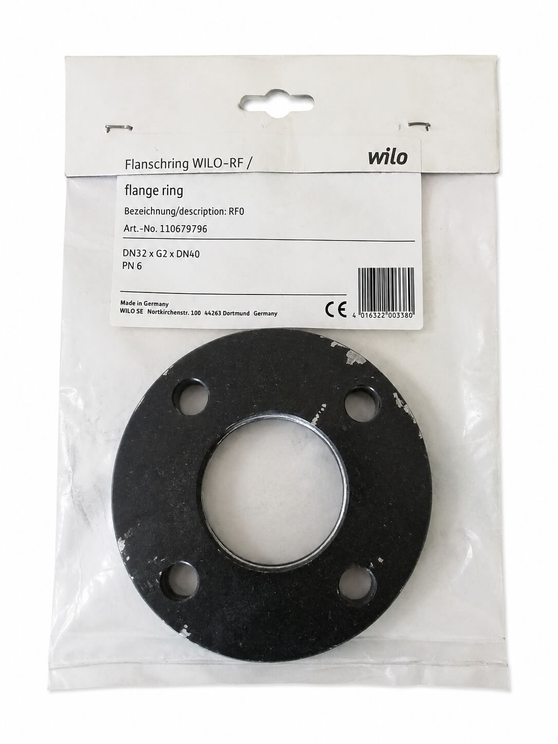 Wilo Flange ring RF0 DN 32 × G2 × DN 40 – PN 6 – 110679796  S14/271