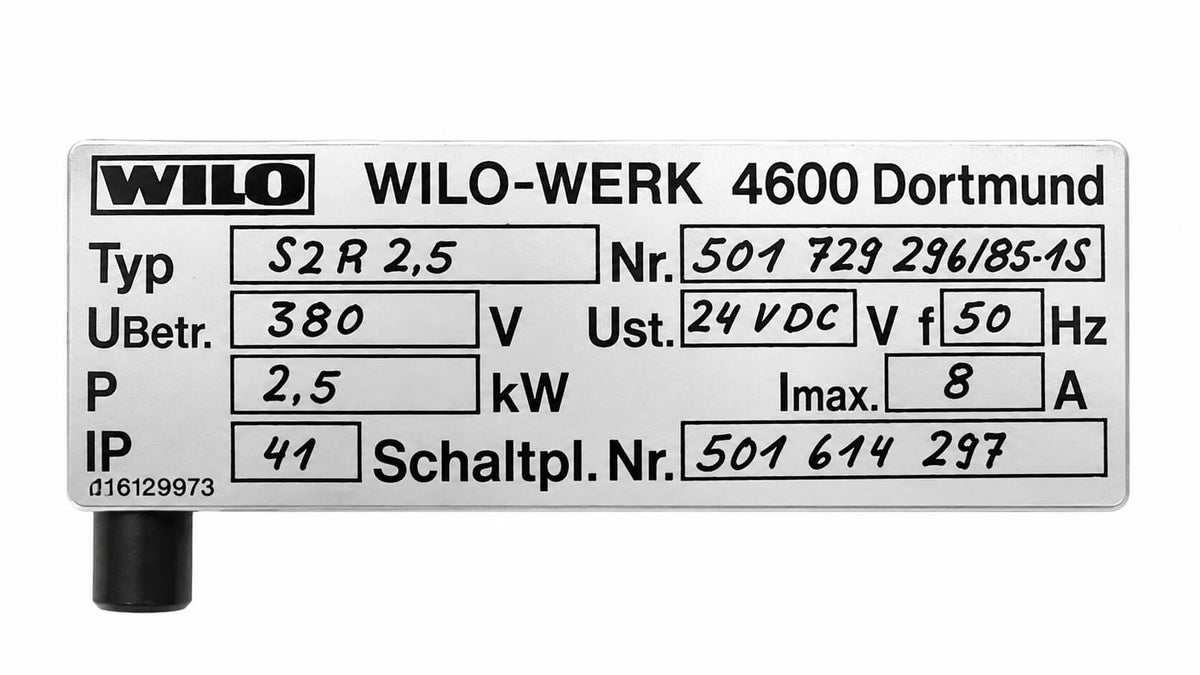 Wilo Schaltkasten S2R 2,5 – 501729296 – 3x380 V – 2,5 kW  S13/341