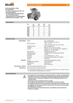 Belimo R350 3-Wege-Kugelhahn mit Innengewinde & SR230A Drehantrieb, 20 Nm, AC 100–240 V K18/433
