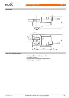 Belimo SR24A-SR Stetiger Drehantrieb für Kugelhähne, 20 Nm, AC/DC 24 V, 2–10 V  K18/503