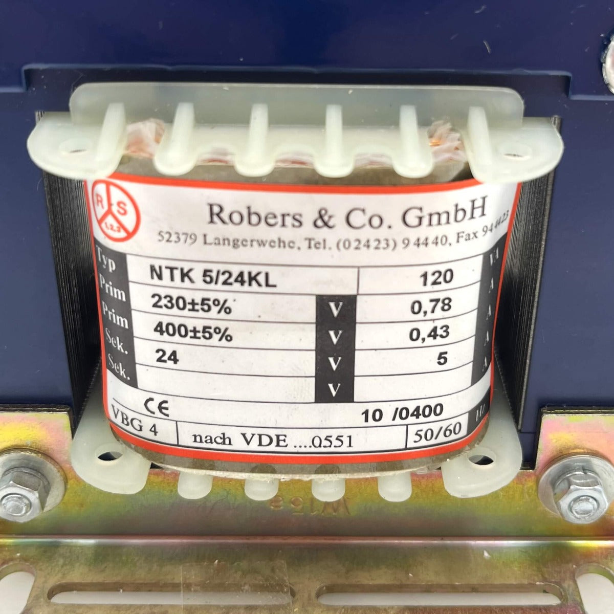 Robers & Co Transformator 230/400V 120VA Trafo Steuertransformator T9/41