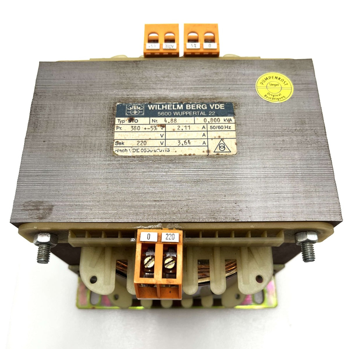 Wilhelm Berg STO Transformator Nr. 4.88 380V -  220V 800VA Trafo  T10/217
