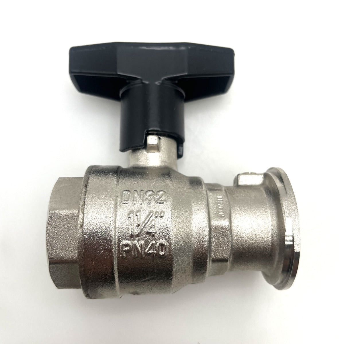 WESA Kugelhahn DN 32 PN 40 mit Rückschlagklappe 1¼ Zoll Absperrhahn S14/282