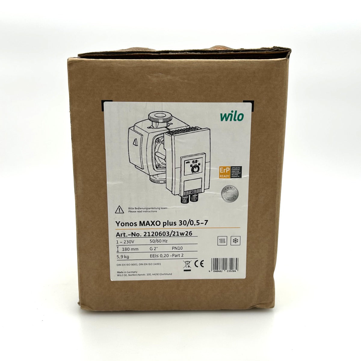 Wilo Yonos MAXO plus 30/0,5-7 Heizungspumpe 1x230V Hocheffizienzpumpe 180mm P25/53