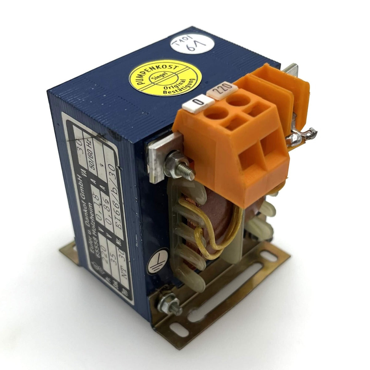Euler u. Dankof Trafo NT 30 pri 220V 0,18 VA sek 35V 0,86 VA 30 VA Transformator T10/61