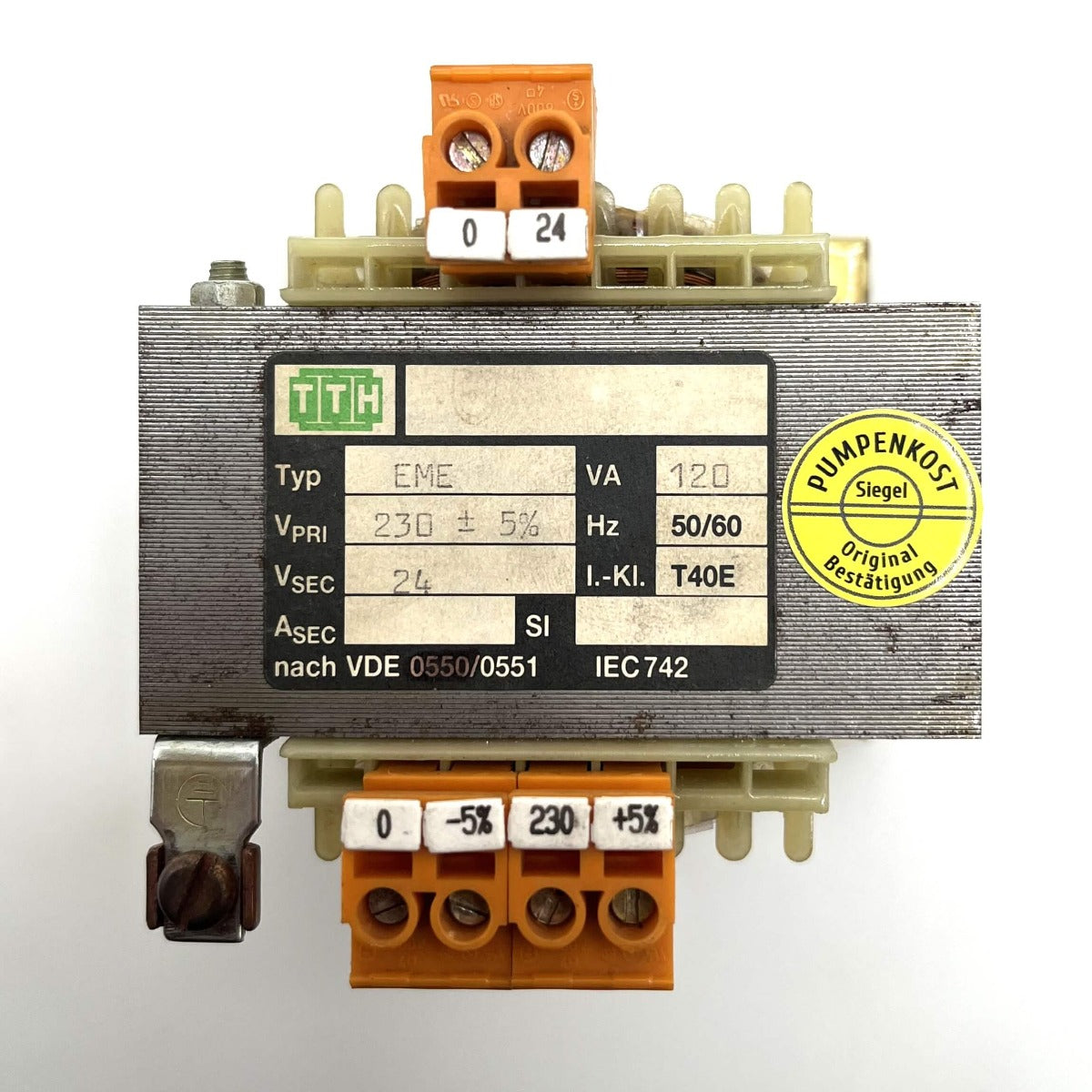 TTH Transformator Trafo EME pri 230V +/- 5% sek 24 V 120 VA T9/554