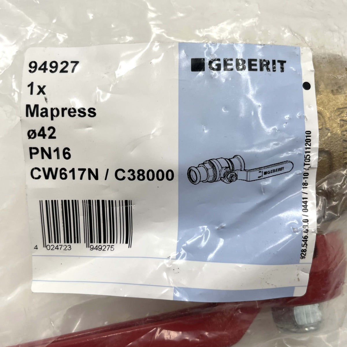 Geberit Mapress 94927 d 42mm Kugelhahn PN16 Ventil S12/298